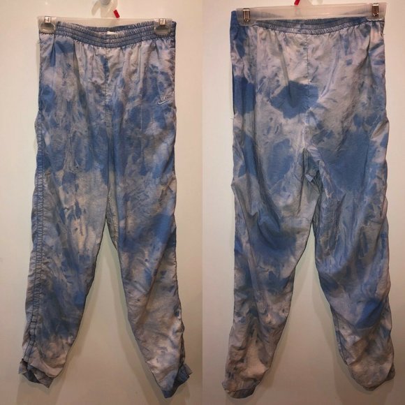 Nike Blue Marbled Tie Dye Elastic Waist Pants - Picture 1 of 9